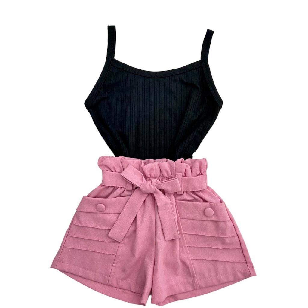 Conjunto Infantil Blogueirinha Mini Diva Blusinha + Short Verão Kids Roupa Menina