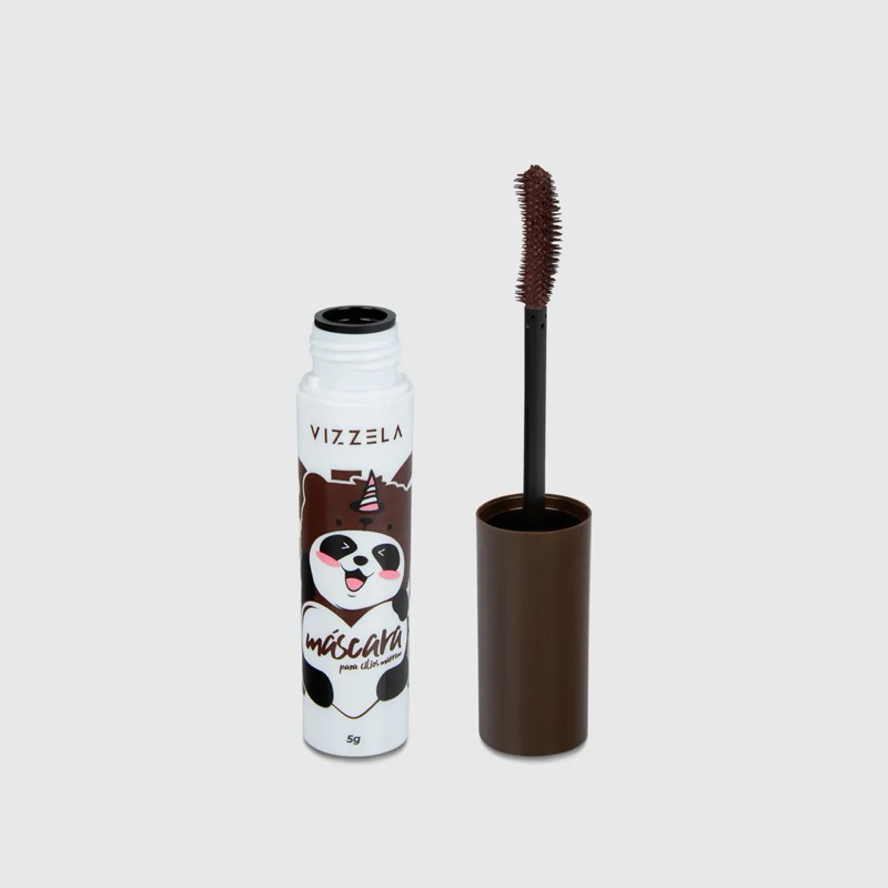 Máscara de Cílios Rímel - MARROM - aplicador grande -Big No Panda - Vizzela - Rímel Marrom - Extra Volume