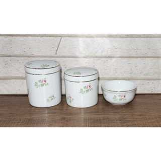 Trio de Pecas Porcelana Decorada Kit Higiene Bebe Bandeja MDF em Oferta na Shopee