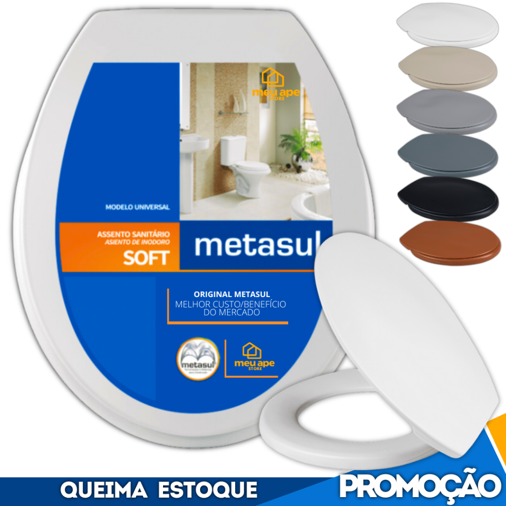 Assento Sanitário Tampa Vaso Redondo Oval Universal Basico Deca Celite Icasa Logasa Incepa Soft
