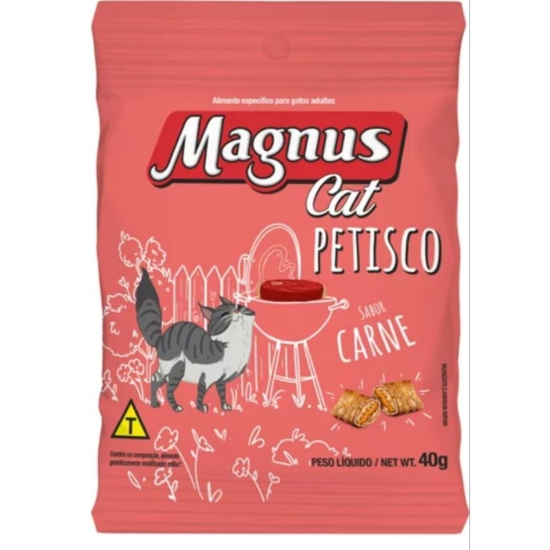 Petisco Magnus Cat Sabor Carne 40g - kit 10 Unidades
