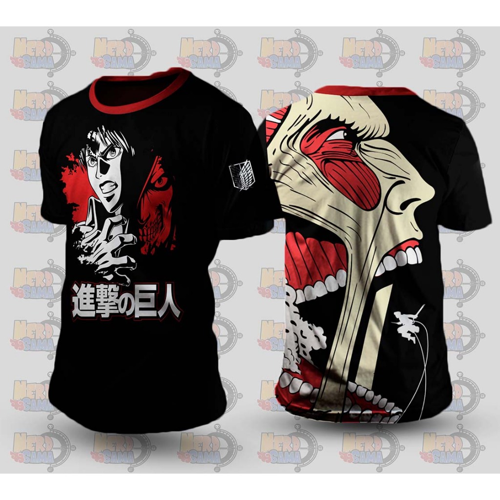 Camisa Personalizada Anime Shingeki no Kyojin Attack on Titan - Diversos Modelos