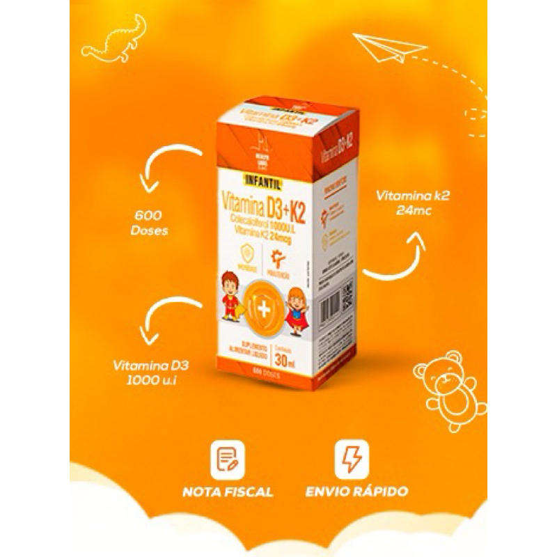 VITAMINA D3+K2 INFANTIL 30ML (600 Doses)