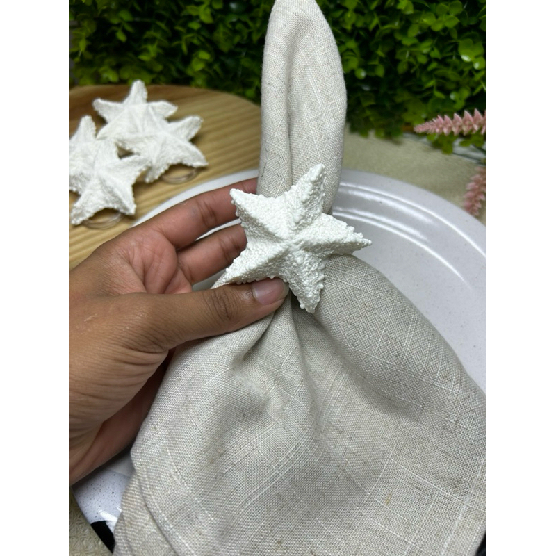 Kit Porta Guardanapo Personalizado em Biscuit Estrela do Mar Mesa Posta em Oferta na Shopee