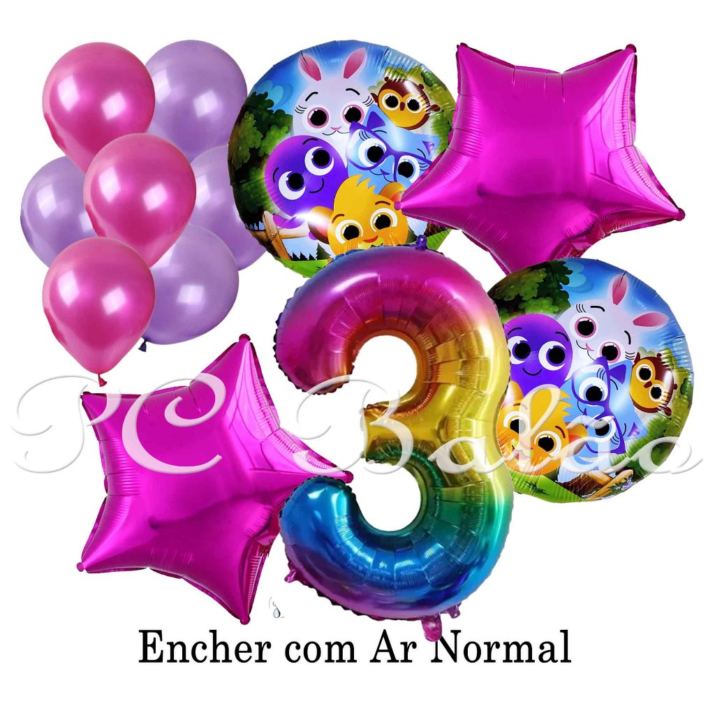 Kit 12 Balão Metalizado 2 Bolofofo REDONDO + 7 Bexiga (4 ROXO 3 PINK) N° 70cm DEGRADÊ 2 Estrela PINK em Oferta na Shopee