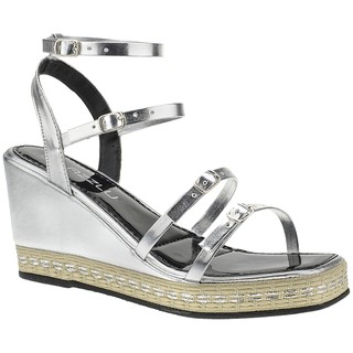 Sandália Anabela Feminina Corda Salto Médio Tiras Fivelas em Oferta na Shopee