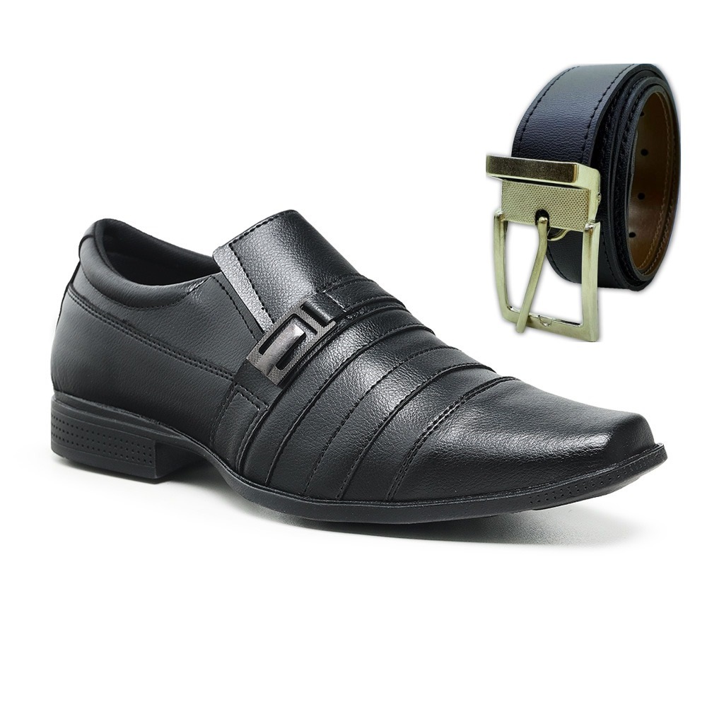 Kit Sapato Masculino Social Confortável com Cinto Dupla Face Direto da Fábrica em Oferta na Shopee