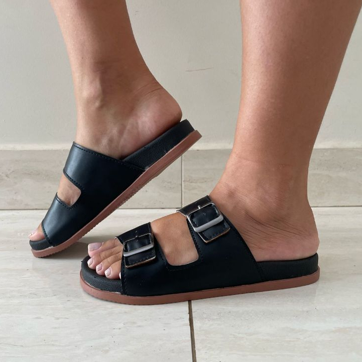Sandália Birken Papete Feminino Chinelo Rasteira Confortável Adulto Ajuste Fivela ref.52