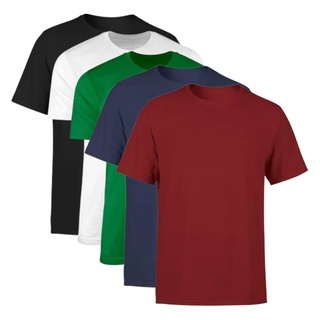 Kit 2 Camiseta Masculina Preta Branca Marinho Verde Bordo Lisa Básica 100% Algodão confortável tamanho P M G GG básica  blusa manga curta