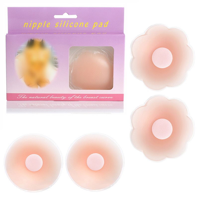 1 Par De Cobertura De Mamilos Levantador De Seios Em Silicone, Sutiã Invisível E Sem Alças, Reutilizável -- Sutiã--008
