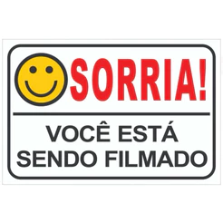 1~10 Placa Sorria Você Está Sendo Filmado Tam 15x10 - PVC (CHOCO)
