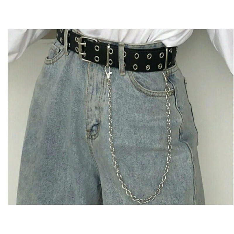 cinto feminino e masculino rock ,punk rock  e casual ilhós duplo com corrente