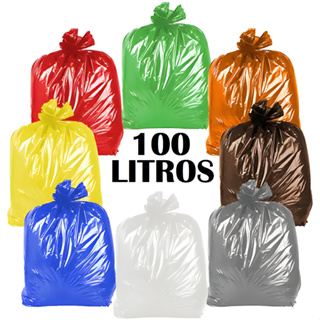 Saco de lixo 100 litros colorido 100 unidades coleta seletiva todas as cores em Oferta na Shopee