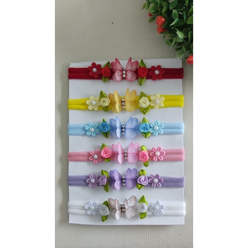 kit tiara borboleta florzinha com 6 unidades em Oferta na Shopee