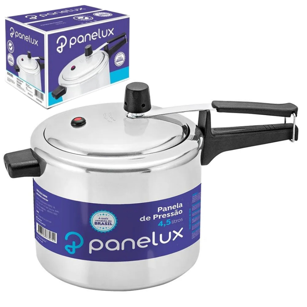 Panela de Pressão Polida 4,5 Litros 4,5L Alumínio Polido Classic Panelux 1029 em Oferta na Shopee