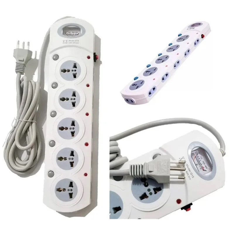 Régua Extensao Filtro De Linha com Fusível 16 Tomadas 10A 20A 3000w 2/3 Metros
