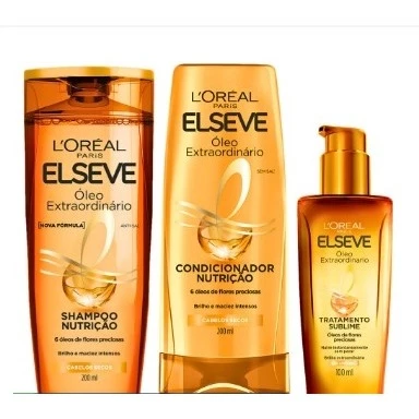 Kit Loreal Óleo Extraordinario Shampoo + Condicionador + Óleo Capilar Elseve — imagem 1