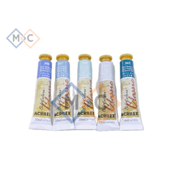 Tinta Oleo Acrilex 20ml - Azul Hortencia 306 - Azul Ceruleo 347 - Azul Celeste 309 - Gris Neutro 311 - Azul Turquesa 363