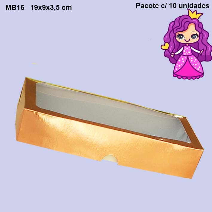 Embalagem MB16 com Visor em papel Colorido - 19x09x3,5 cm- Pacotes com 10 unidades em Oferta na Shopee
