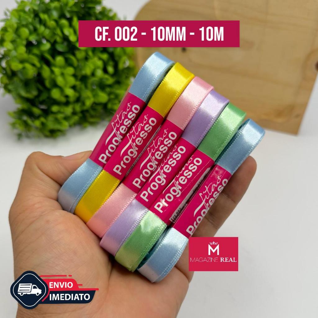 Fita de Cetim Progresso N°2 10mm - 10mts em Oferta na Shopee