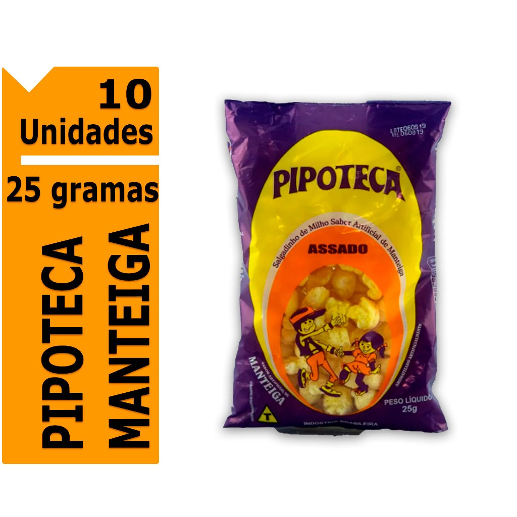 10X Salgadinho Pipoteca de Milho Manteiga Snack lanche 25g em Oferta na Shopee