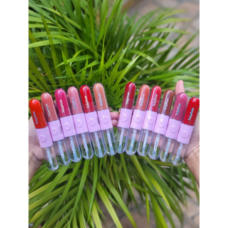 Batom duo 2x1 Gloss e Batom Líquido Ruby Rose - HB-F568
