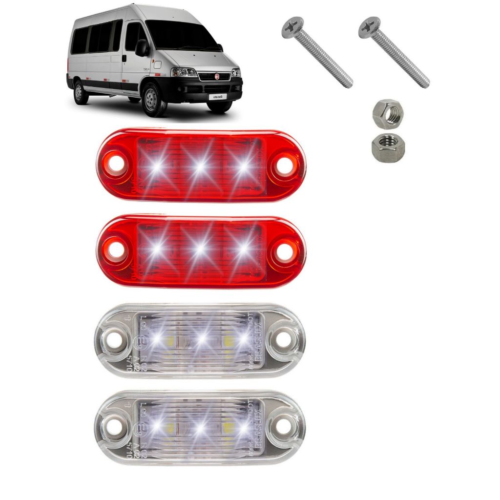 LANTERNA DELIMITADORA LATERAL CAMINHAO BAU VAN ESCOLAR 2LED