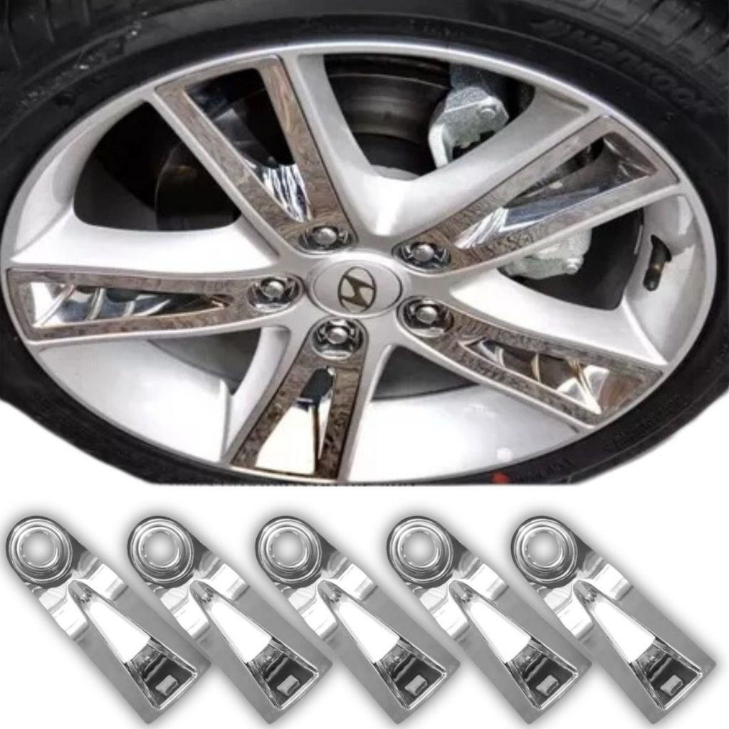 Aplique De Roda I30 Capa Cromada Aro 17 2009 A 2012 5 peças