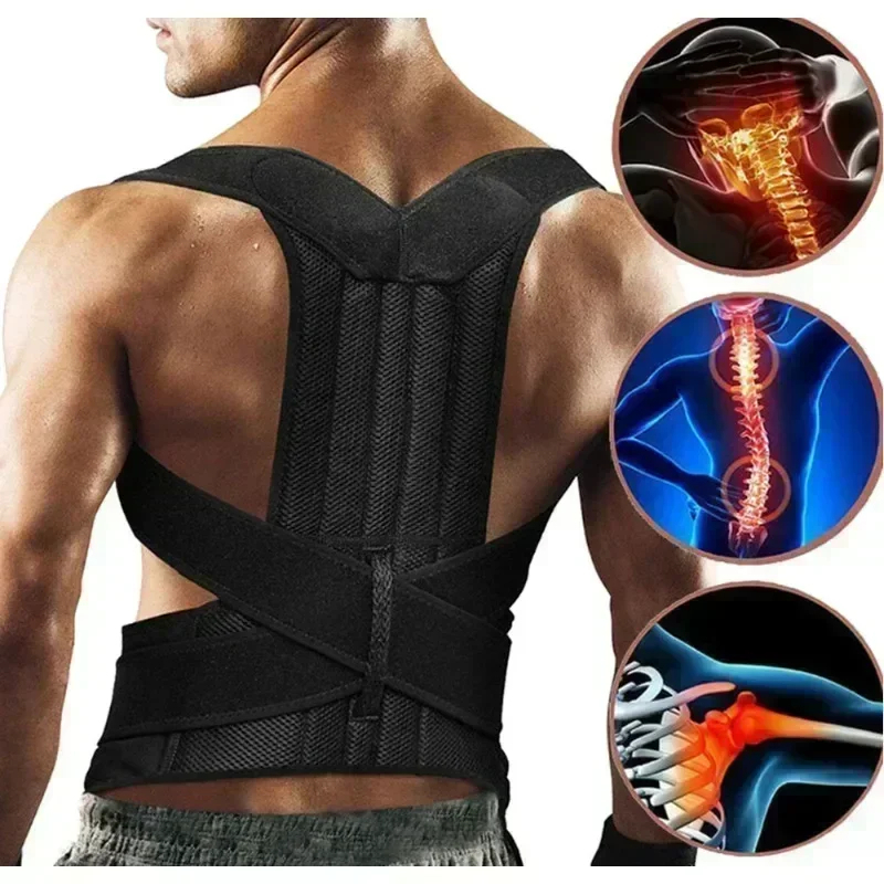Corretor de Postura ,Cinta para coluna, Colete  Postural ,corretor de postura masculino Lombar Colete Postural  unissex Tensão Coluna Hérnia Disco Alivio Dor Anatômico