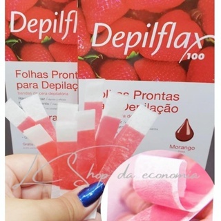 Kit 120 tiras (60 duplas) de Cera pronta Depilflax Original para sobrancelhas e buço. em Oferta na Shopee