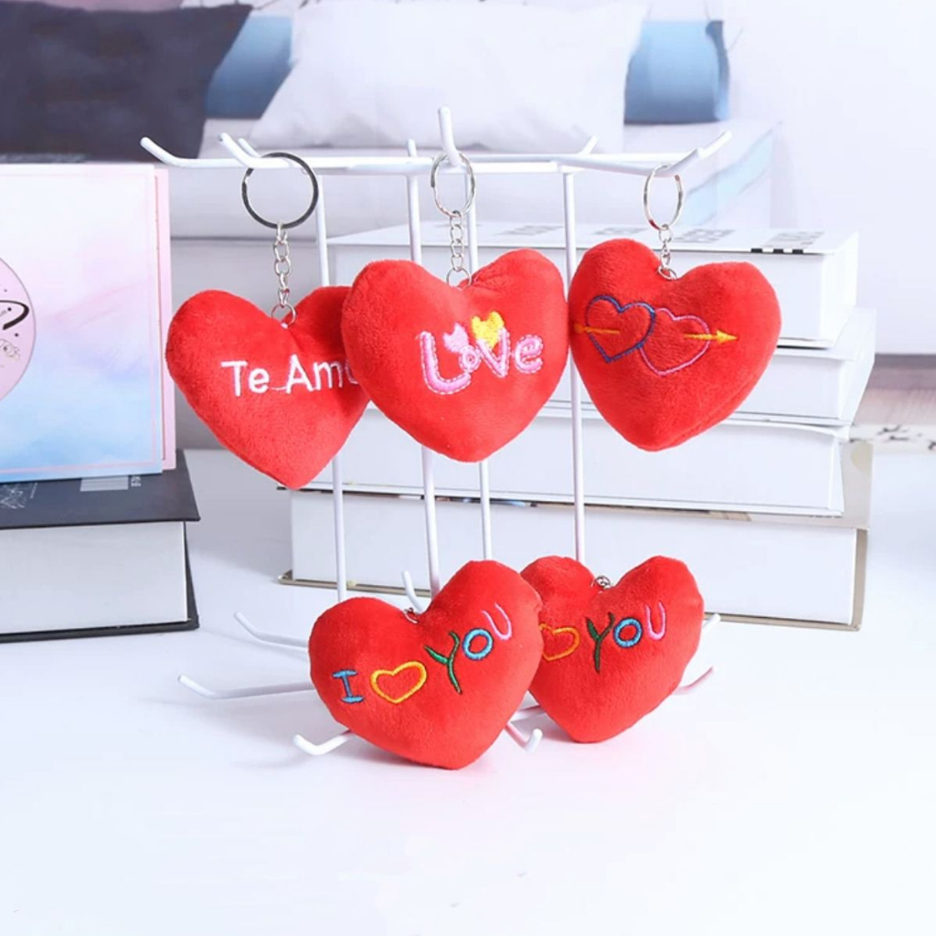 Kit 12 pçs Chaveiro De Pelúcia Coração Love/Te Amo/I Love You/Coraçãozinho em Oferta na Shopee