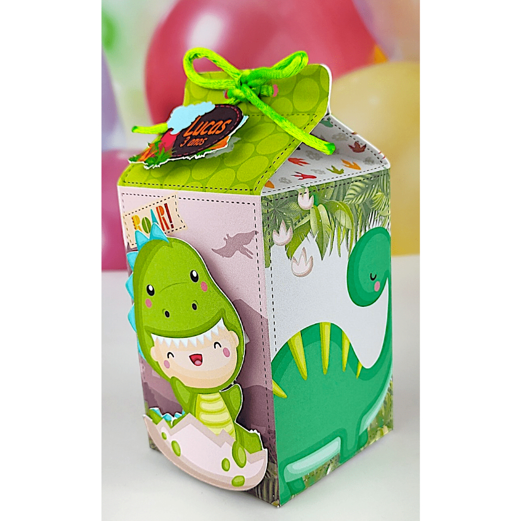 Caixinha Milk Dino Baby Lembrancinha Personalizado Aniversário Dinossauro Baby Festa Dino
