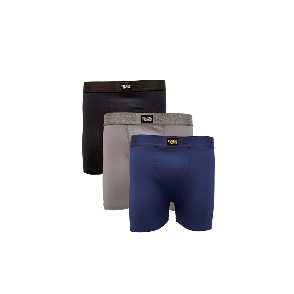 Kit 3 Cueca Boxer Red Nose Microfibra Brasão Adulto