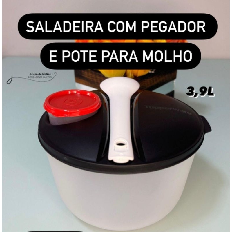 Tupperware - Saladeira Plus 3,9 litros com Pegador e Potinho