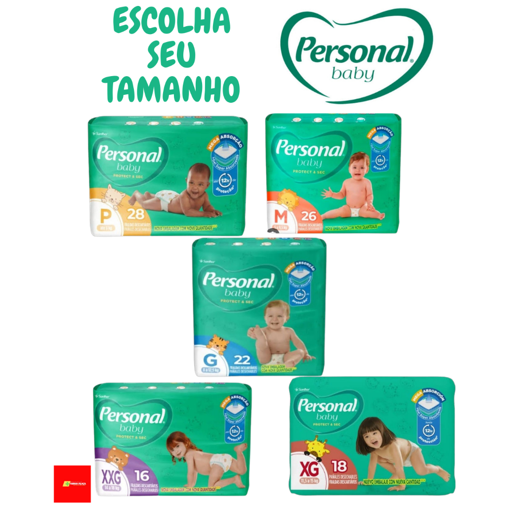Fralda Personal Descartável Protect & Sec Vários Tamanhos P M G XG XXG(CADA UNIDADE)