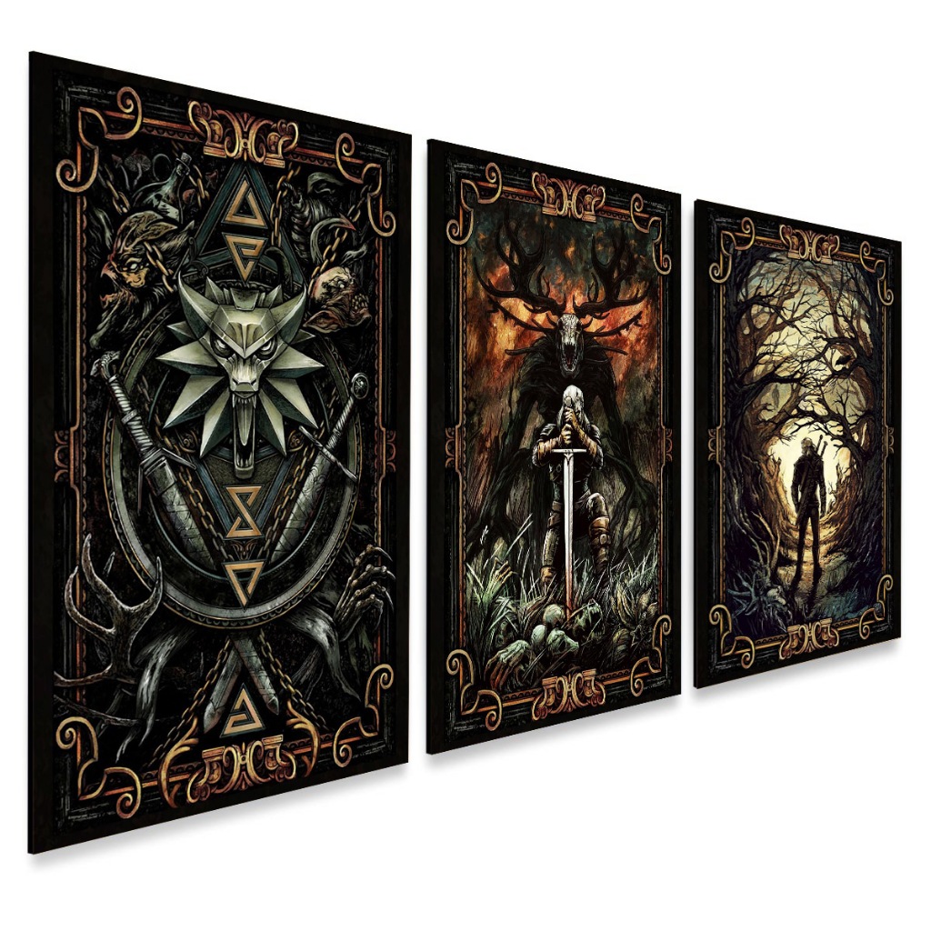 kit 3 Placas Decorativas The Witcher Exclusiva