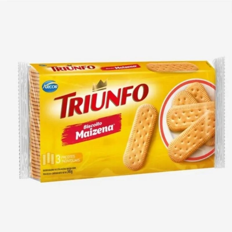 Kit 6 Biscoito Triunfo Maizena Pacote 345g