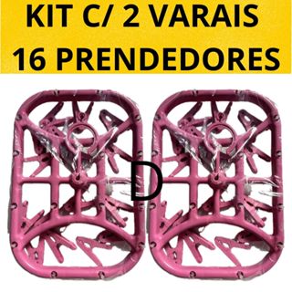 Kit 2 Varais ROSA Calcinha Cueca Meias Com 16 prendedores Cores Sortidas em Oferta na Shopee