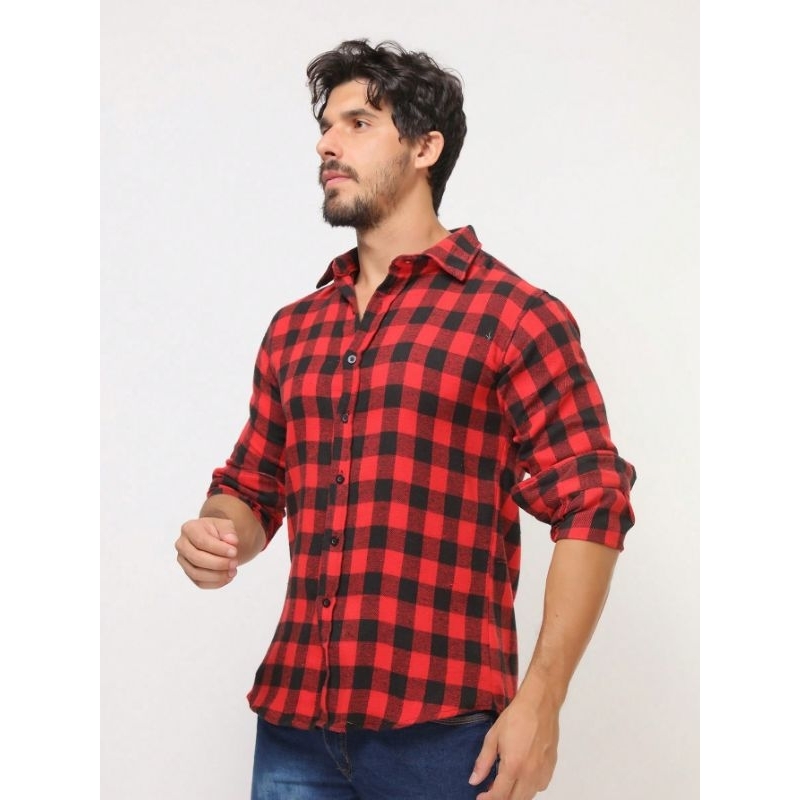 Camisa manga Longa xadrez FLanela manga longa miuto  BOM em Oferta na Shopee