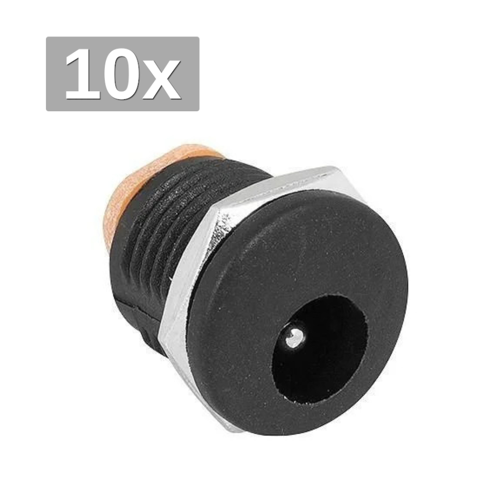 Kit 10x Conector Jack Dc-022 Femea Plug Jack P4 Macho Conexão Rápida Projetos Prototipação