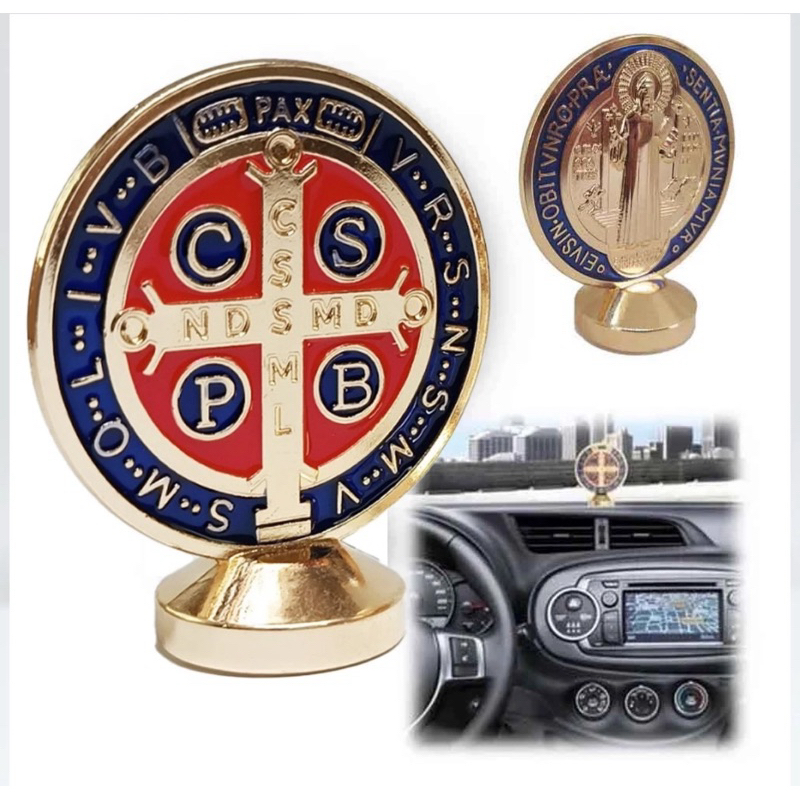 Medalha De São Bento Dupla Face Para Carro Mesa Escritorio Metal em Oferta na Shopee