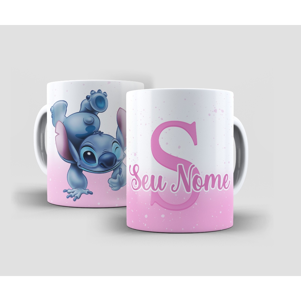 Caneca Stitch  Lilo Disney Personalizada Com Seu Nome e Letra