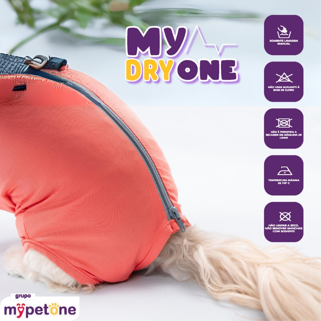 Roupa Pós-Cirúrgica Dry-Fit My Dry One Cor Coral - Pets