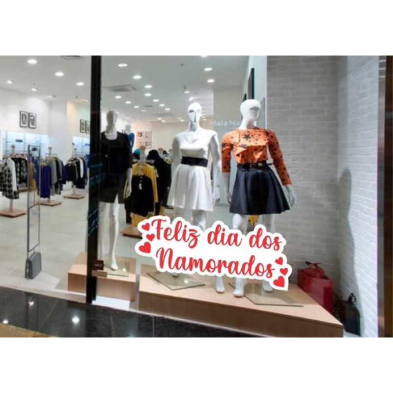 Adesivo para Vitrine Feliz Dia dos Namorados 100x40cm
