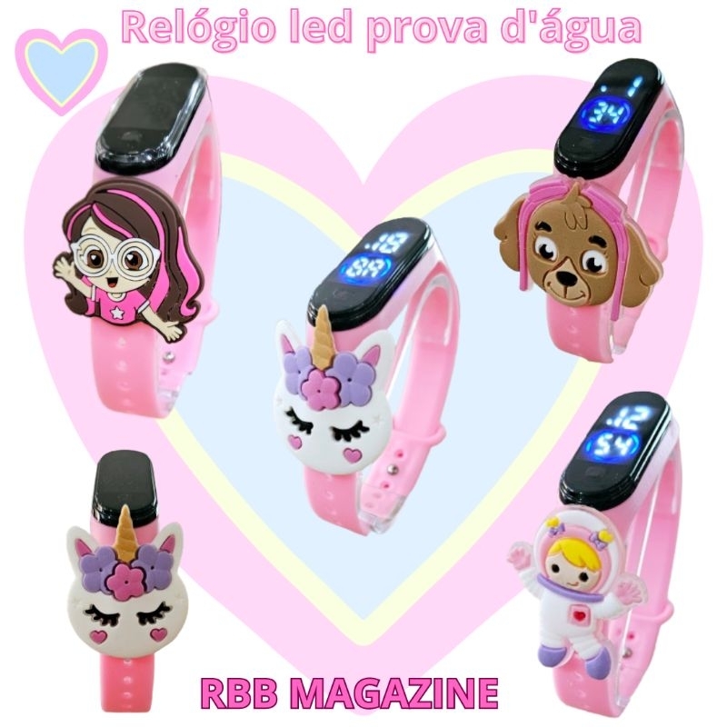 Relógio LED à Prova D'água para Meninas luluca, unicórnio,  Maria clara, skie em Oferta na Shopee