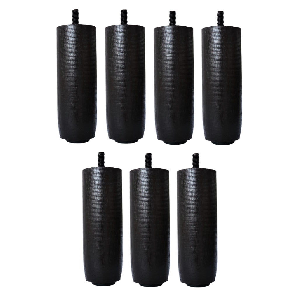 Kit 7 Pés Cama Box Camas Baú Casal Madeira Maciça Resistentes 12cm TDC Preto Conjugada Ortobom Gazin