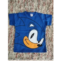 Camisa sonic ou regata infantil menino herois,personagem,fantasia.