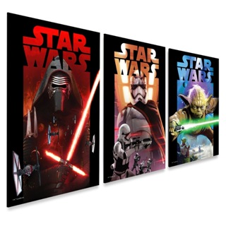 Kit 3 Placas Decorativas Star Wars Quarto Geek em Oferta na Shopee