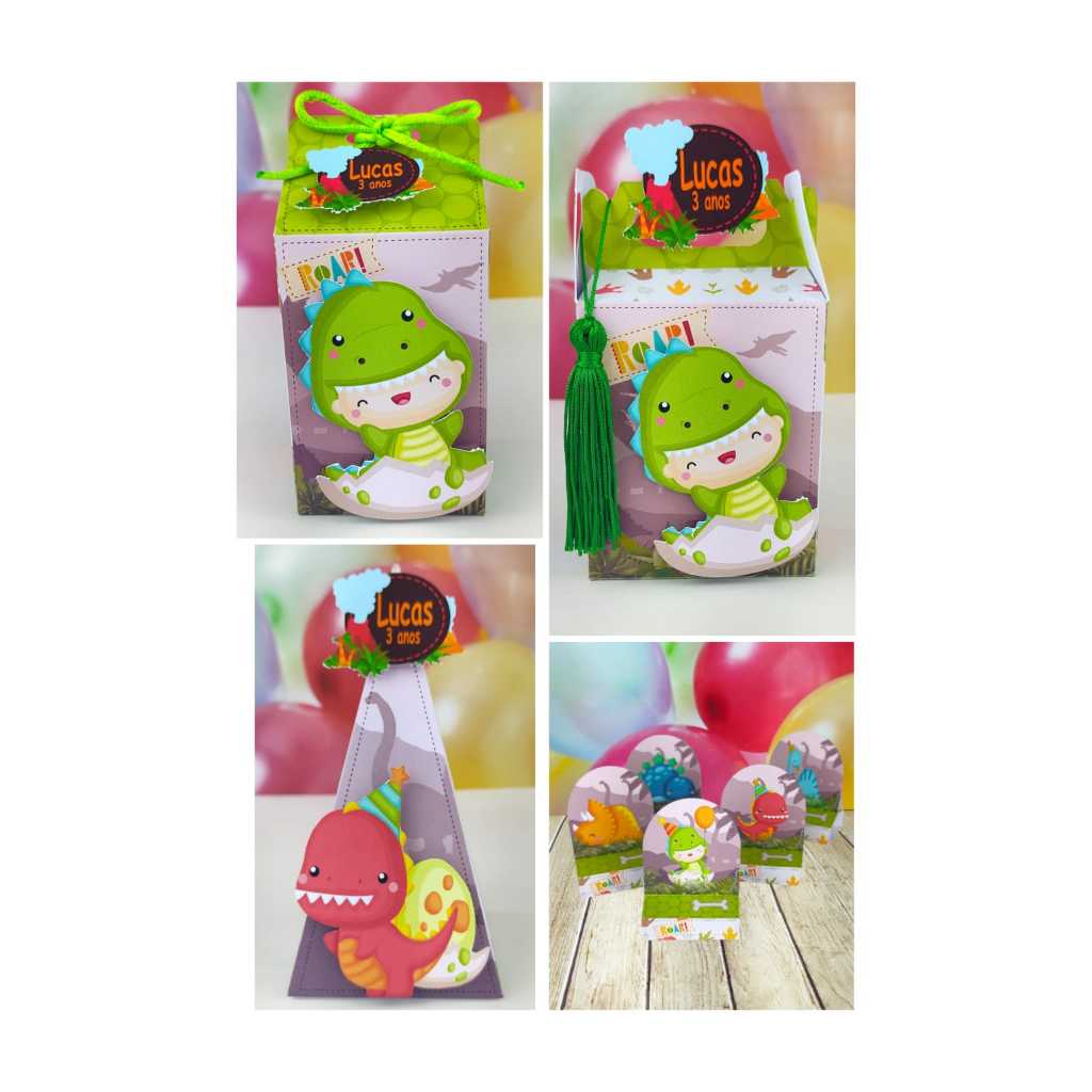Kit 40 Lembrancinha Dino Baby Caixinha aniversário Personalizado Dinossauro Baby Festa Dino