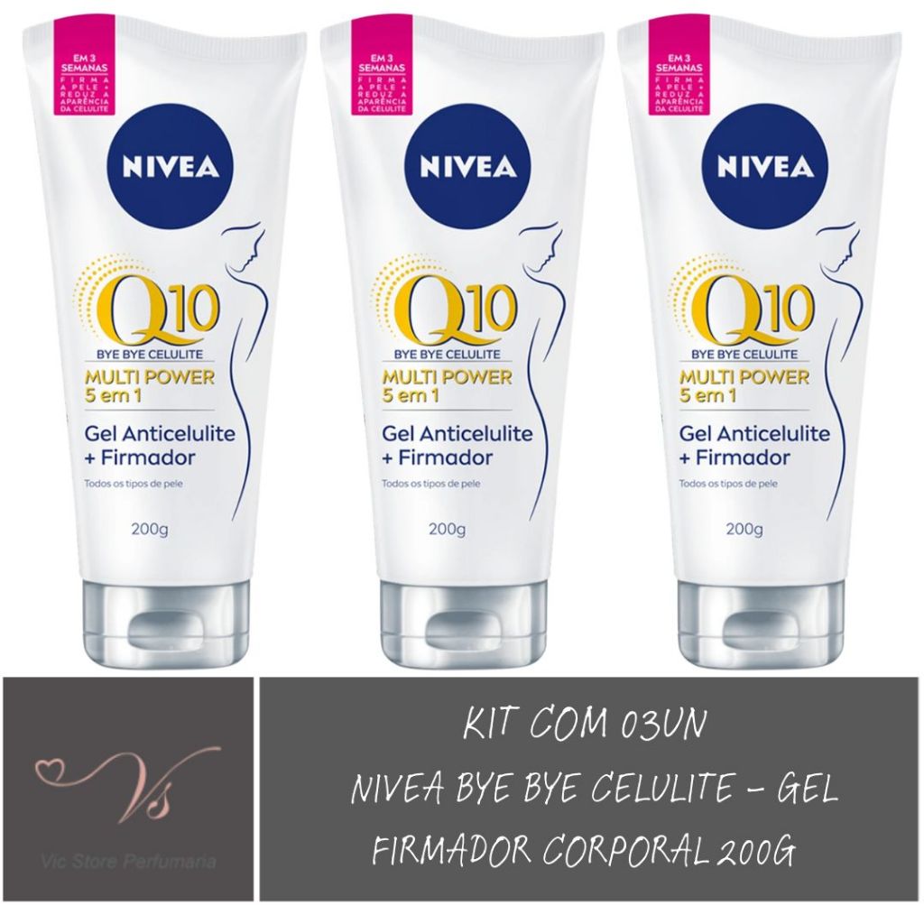 Kit com 03un Nivea Bye Bye Celulite Gel Firmador Corporal 200g